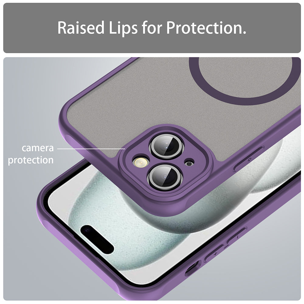 Custodia MagSafe per Apple iPhone 14, Techsuit, HaloFrost II, Viola