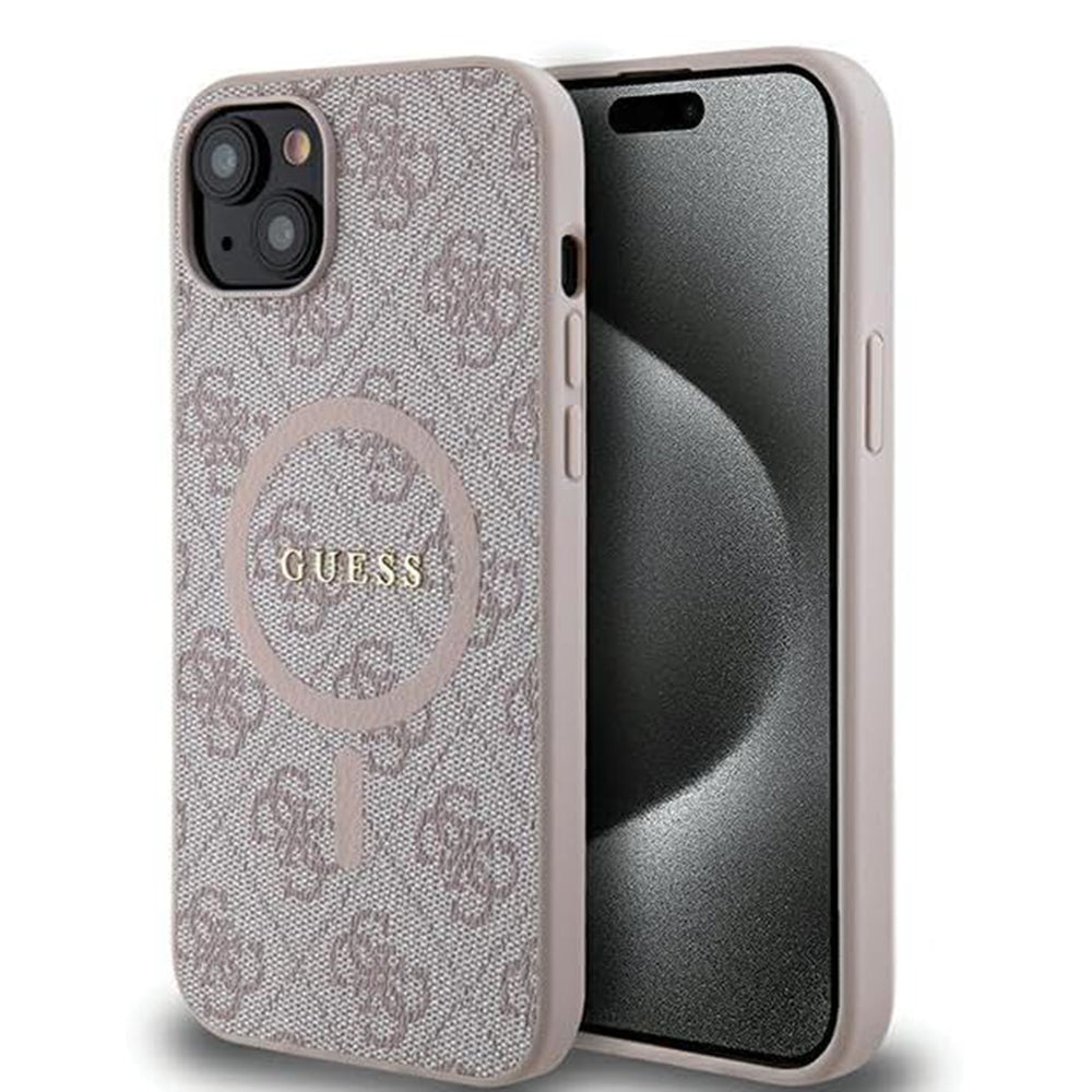 Custodia MagSafe per Apple iPhone 15 Plus, Guess, Collezione 4G, Rosa