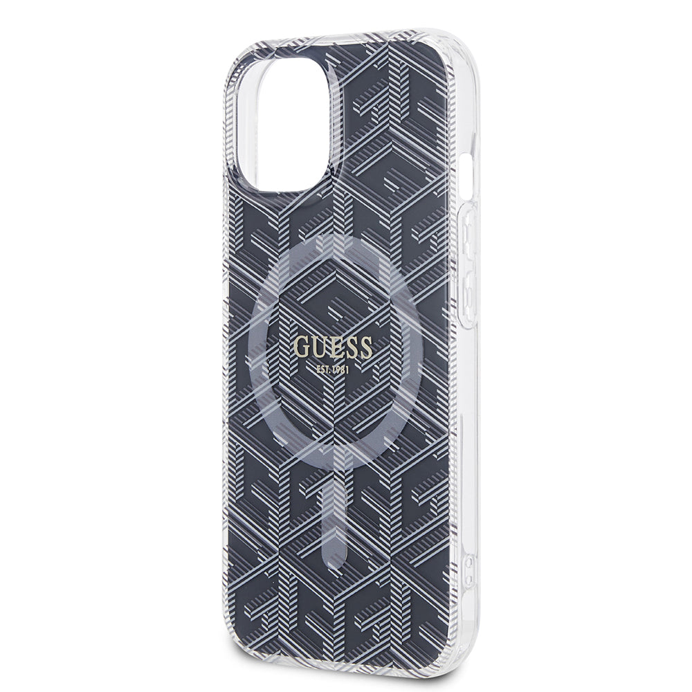 Custodia MagSafe per Apple iPhone 15 Plus, Guess, IML Gcube, Nera