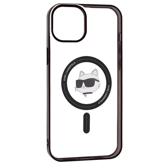 MagSafe Case for Apple iPhone 15 Plus, Karl Lagerfeld, IML Choupette's Head, Transparent