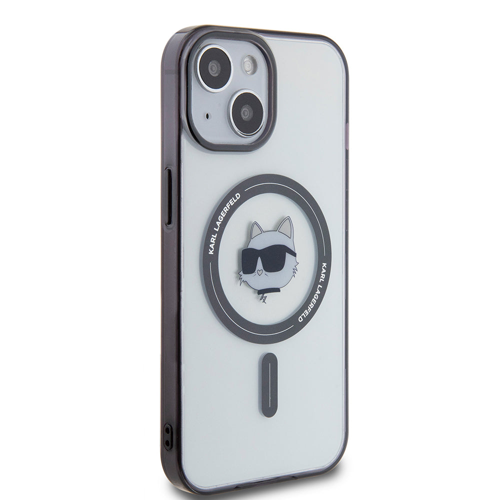 Custodia MagSafe per Apple iPhone 15 Plus, Karl Lagerfeld, IML Choupette's Head, Trasparente