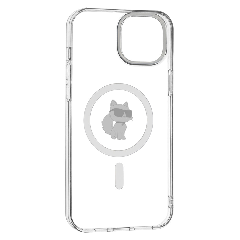 Custodia MagSafe per Apple iPhone 15 Plus / 14 Plus, Karl Lagerfeld, IML Choupette, Trasparente
