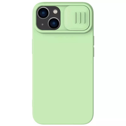Custodia MagSafe per Apple iPhone 15 Plus, Nillkin, CamShield Silky, Verde Chiaro
