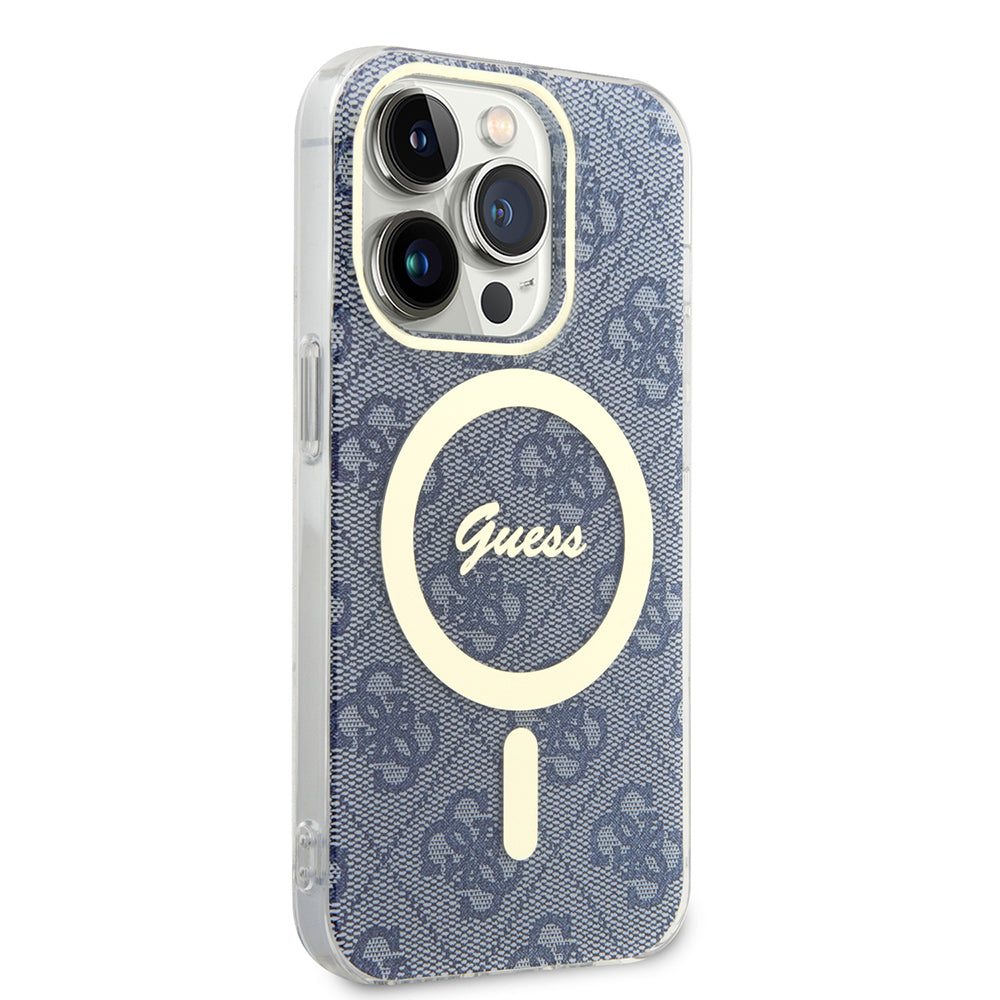 MagSafe Case for Apple iPhone 15 Pro, Guess, IML 4G, Blue