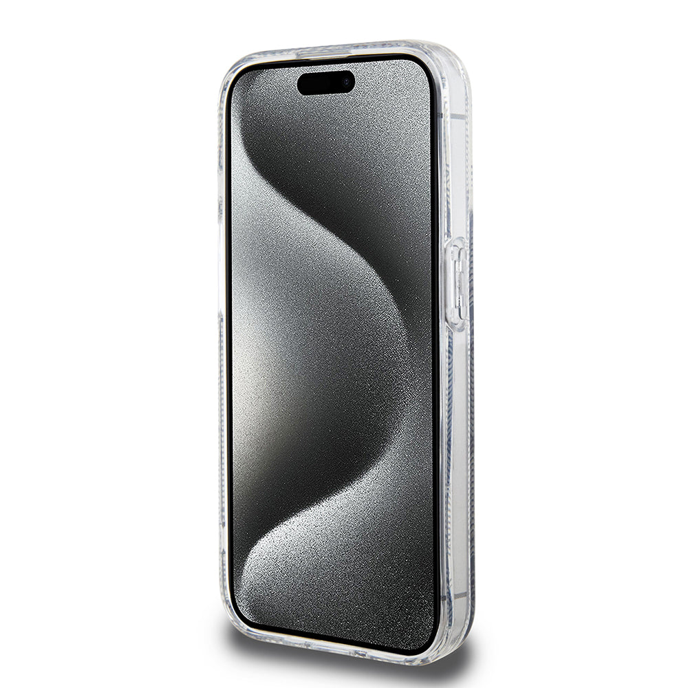 Custodia MagSafe per Apple iPhone 15 Pro, Guess, IML Gcube, Nera