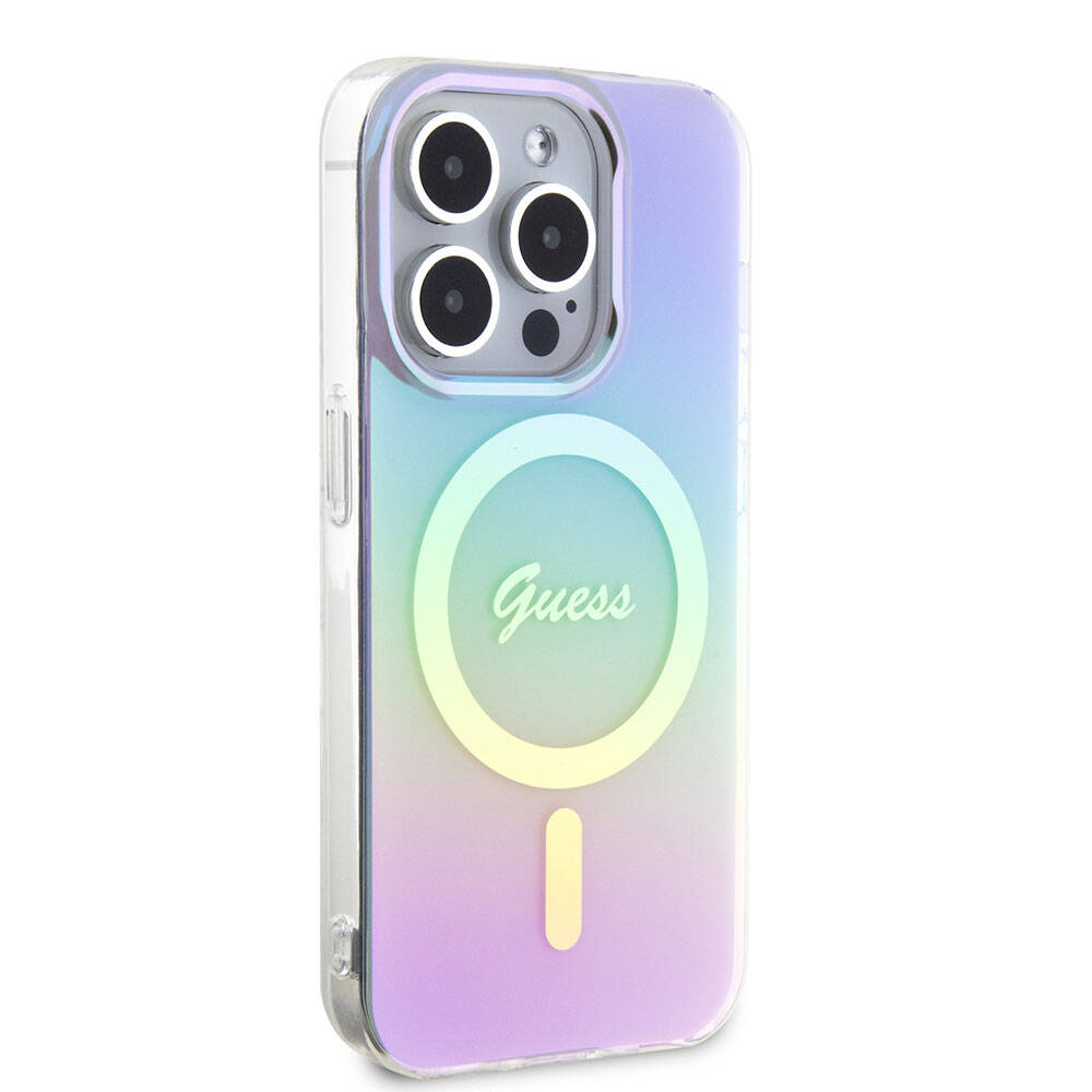 MagSafe Case for Apple iPhone 15 Pro, Guess, IML Iridescent, Purple