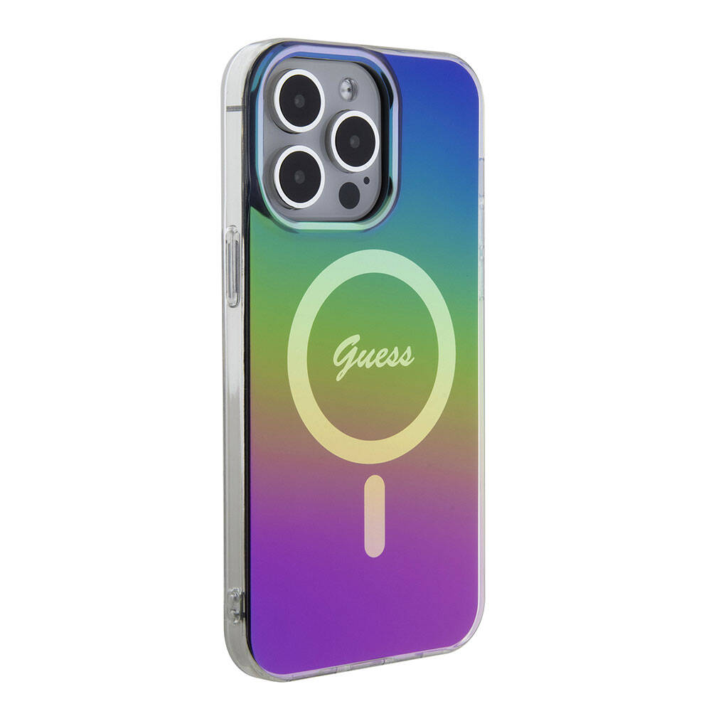 Custodia MagSafe per Apple iPhone 15 Pro, Guess, IML Iridescente, Multicolore
