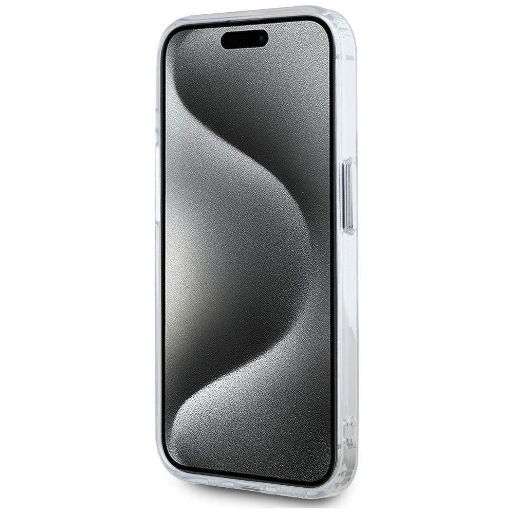 Custodia MagSafe per Apple iPhone 15 Pro, Karl Lagerfeld, IML Metal Karl's Head, Bianca