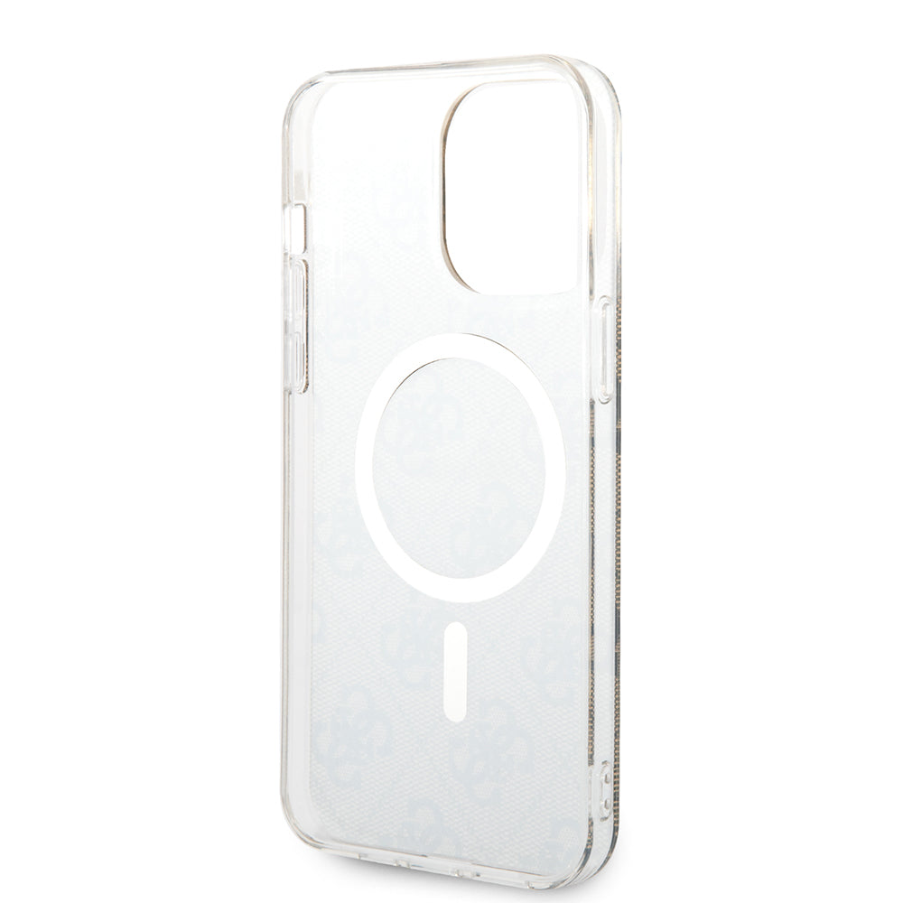 Custodia MagSafe per Apple iPhone 15 Pro Max, Guess, 4G IML, Marrone GUHMP15XH4STW