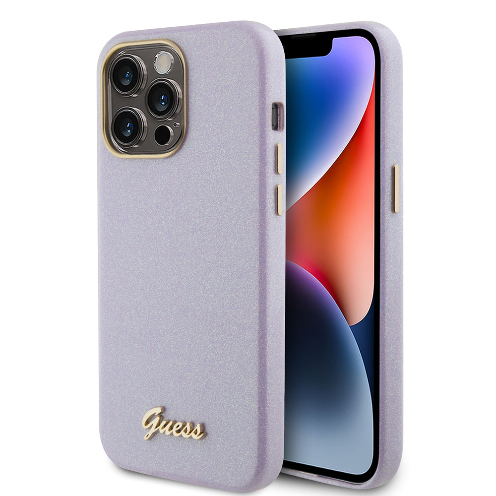 Custodia MagSafe per Apple iPhone 15 Pro Max, Guess, Glitter Full Wrapped, Viola GUHCP15XPGMCSL