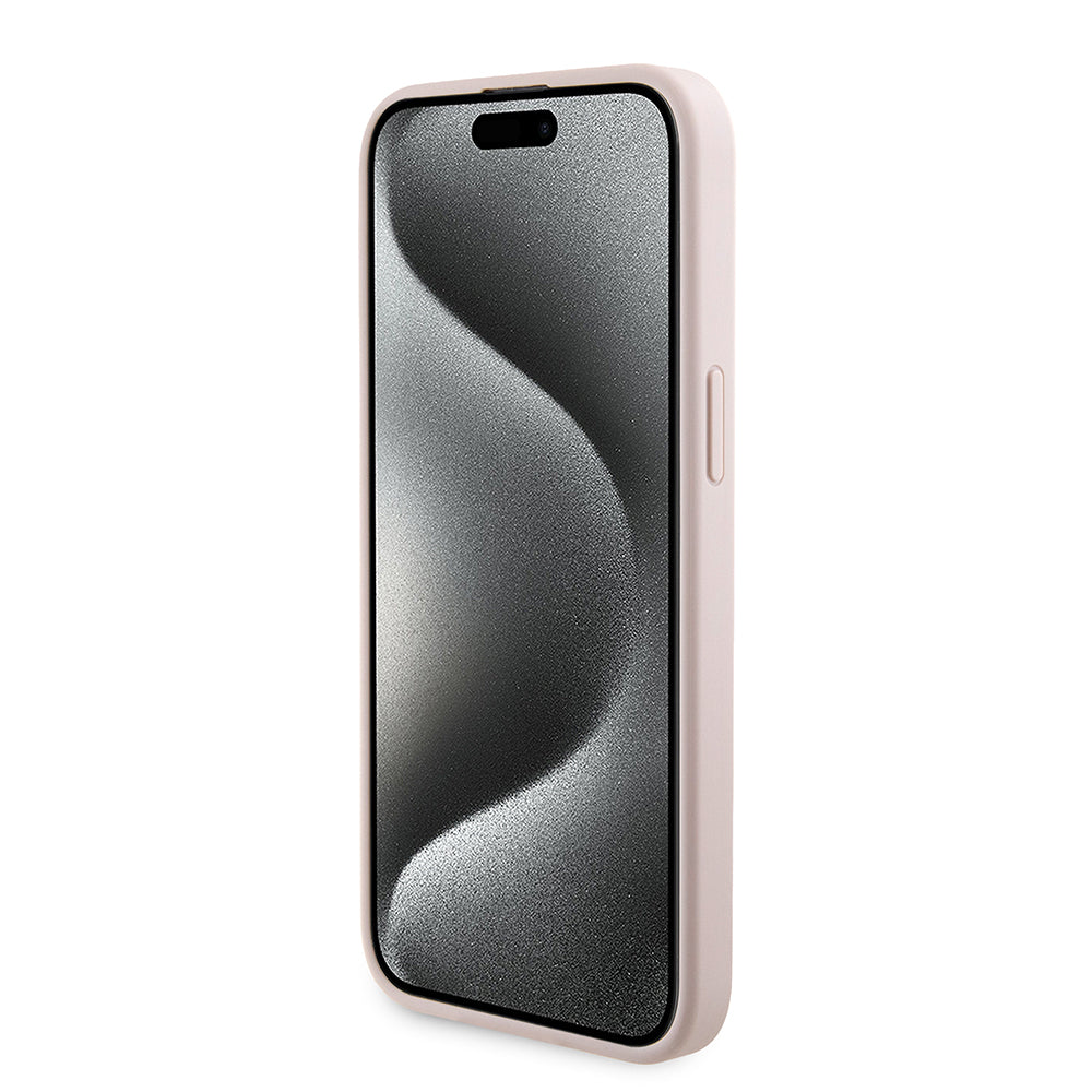 Custodia MagSafe per Apple iPhone 15 Pro Max, Guess, Powerbank 4G Metal Logo, Rosa