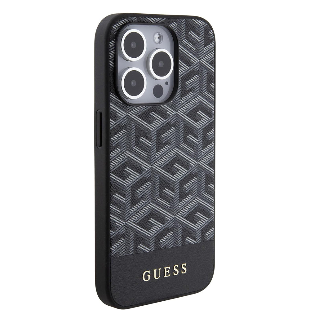 Custodia MagSafe per Apple iPhone 15 Pro Max, Guess, PU G Cube, Nera