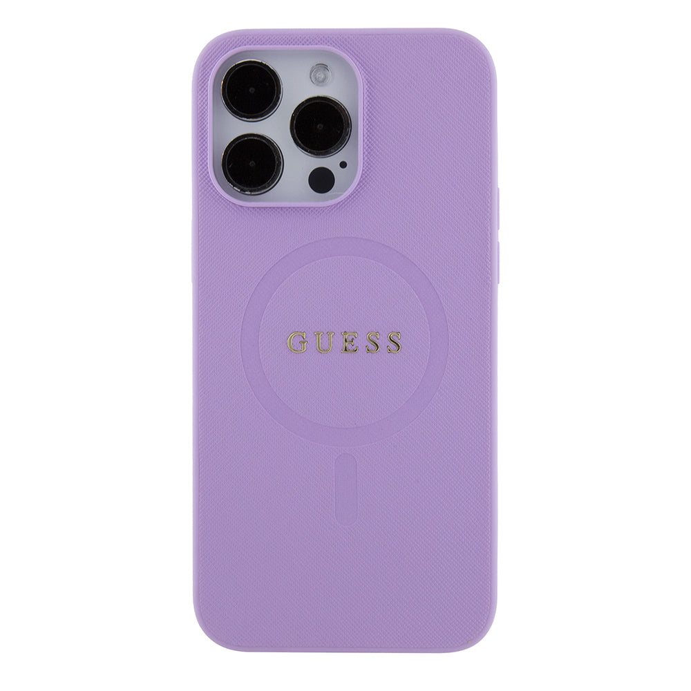 Custodia MagSafe per Apple iPhone 15 Pro Max, Guess, Saffiano, Viola