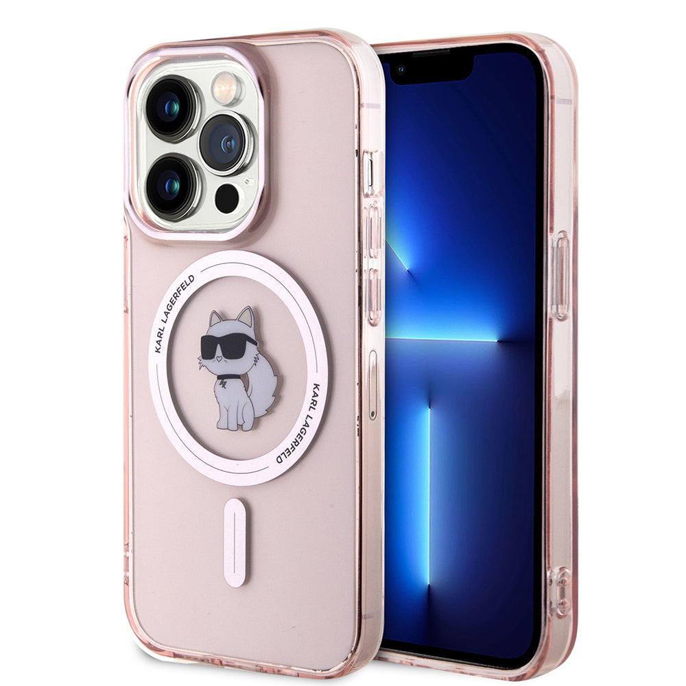 MagSafe Case for Apple iPhone 15 Pro Max, Karl Lagerfeld, IML Choupette, Pink