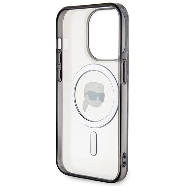 Custodia MagSafe per Apple iPhone 15 Pro Max, Karl Lagerfeld, IML Karl's Head, Trasparente