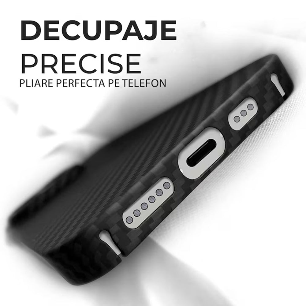 Custodia MagSafe per Apple iPhone 15 Pro Max, Techsuit, Fibra di Aramide, Nera
