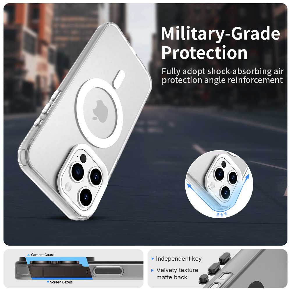 Custodia MagSafe per Apple iPhone 15 Pro Max, Techsuit, CandyCase, Bianca