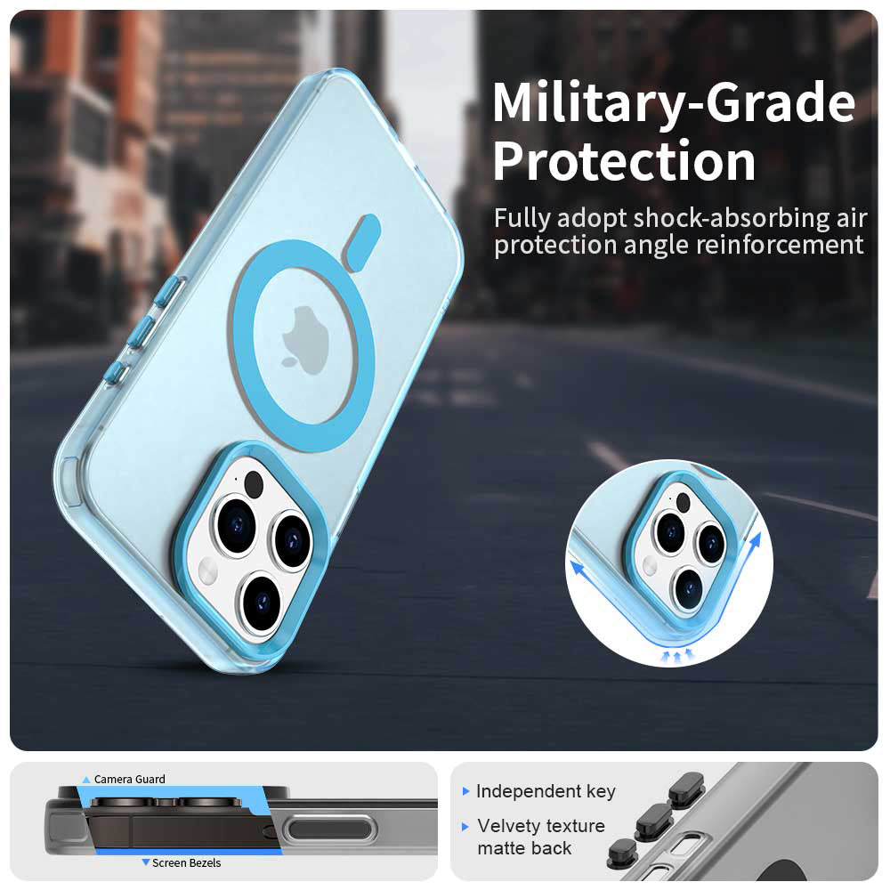 Custodia MagSafe per Apple iPhone 15 Pro Max, Techsuit, CandyCase, Blu