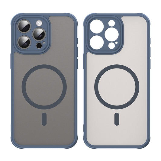 Custodia MagSafe per Apple iPhone 15 Pro Max, Techsuit, HaloFrost II, Blu Navy