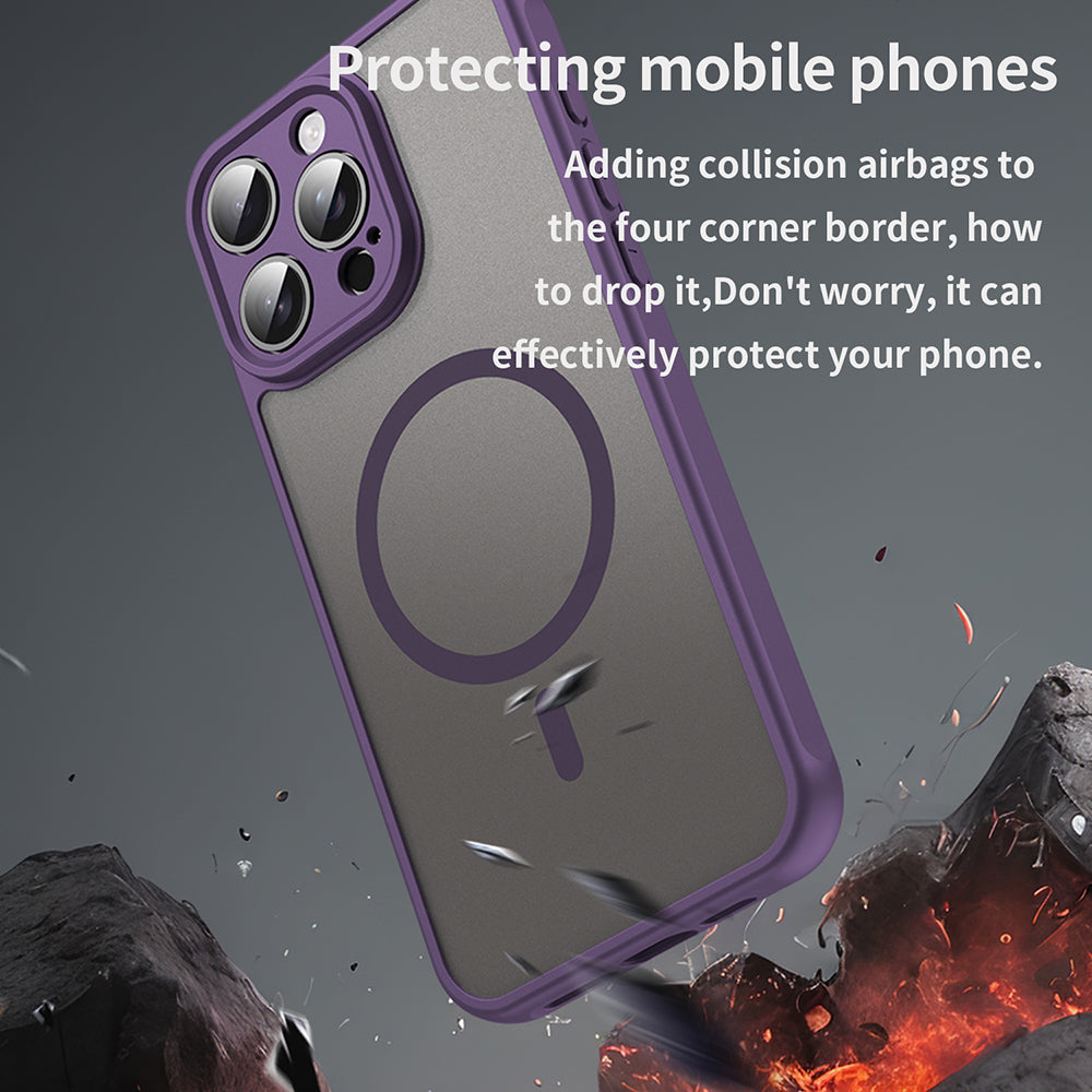 Custodia MagSafe per Apple iPhone 15 Pro Max, Techsuit, HaloFrost II, Viola