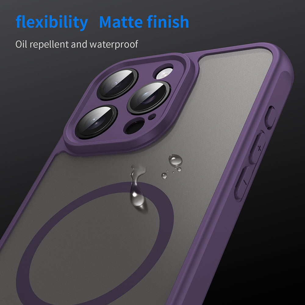 Custodia MagSafe per Apple iPhone 15 Pro Max, Techsuit, HaloFrost II, Viola