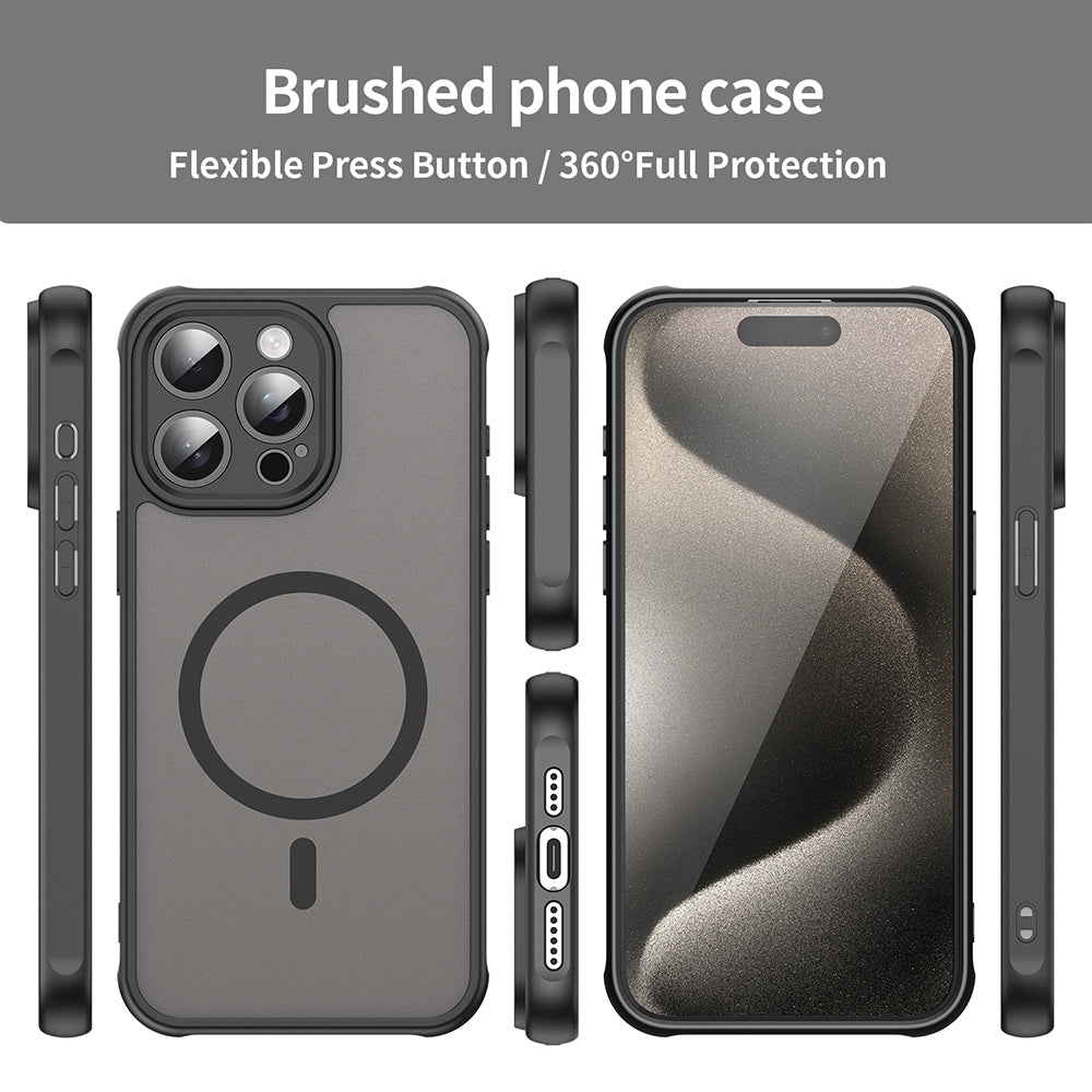 Custodia MagSafe per Apple iPhone 15 Pro Max, Techsuit, HaloFrost II, Nera