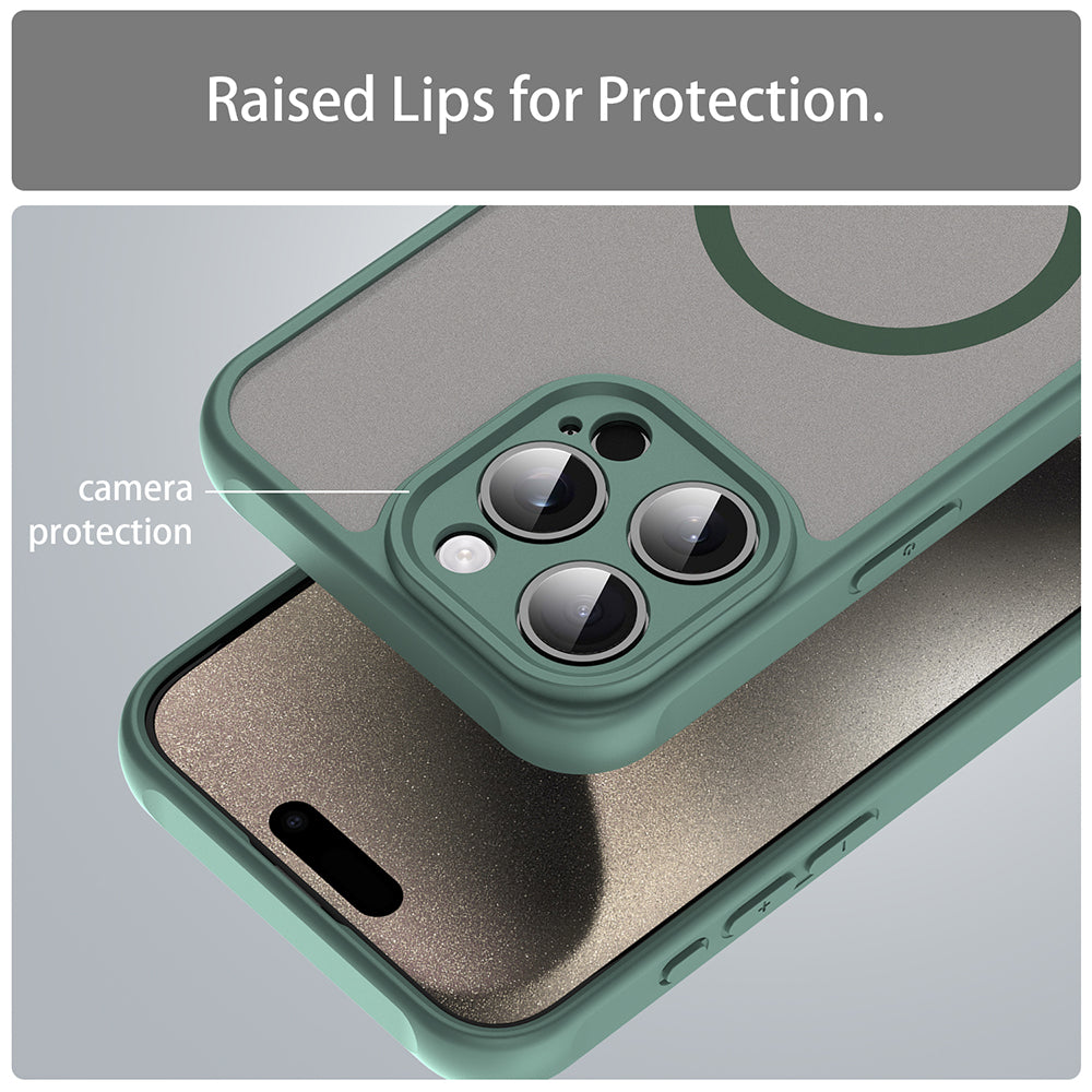 Custodia MagSafe per Apple iPhone 15 Pro Max, Techsuit, HaloFrost II, Verde