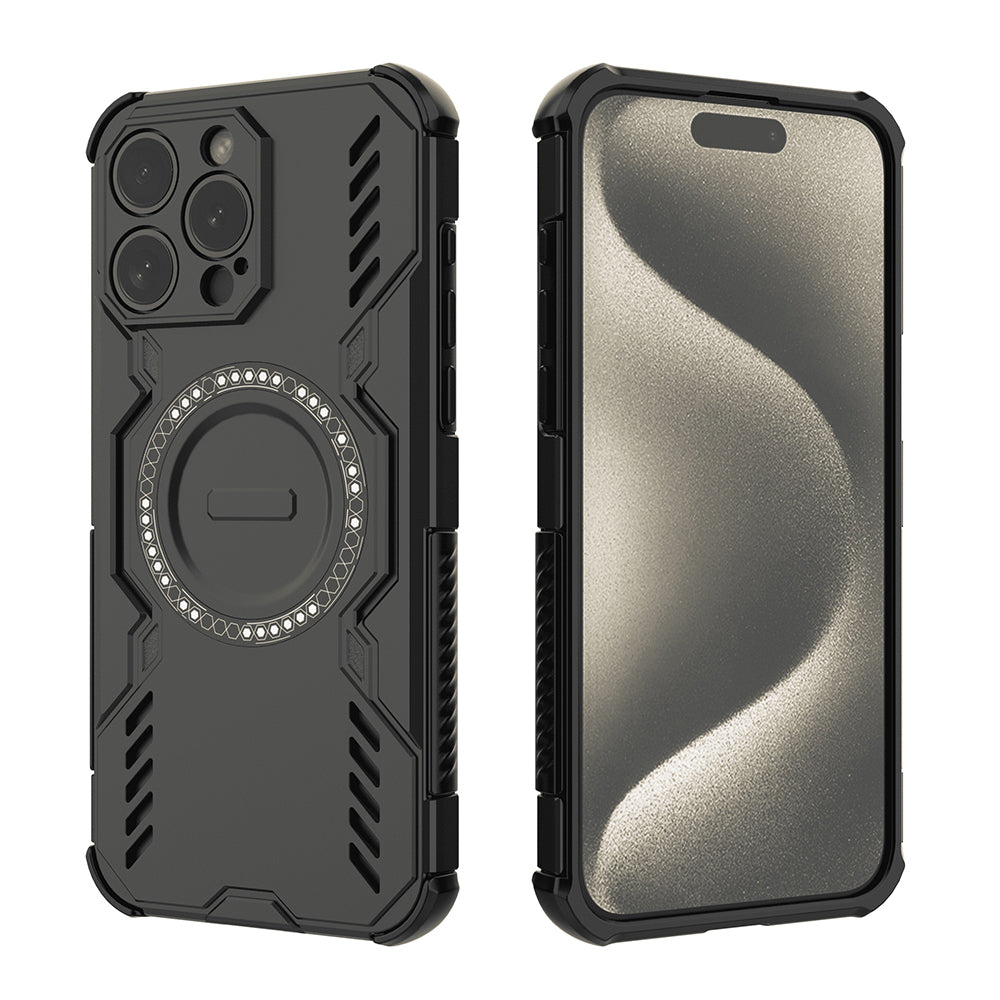 Custodia MagSafe per Apple iPhone 15 Pro, Techsuit, ArmorMag, Nera