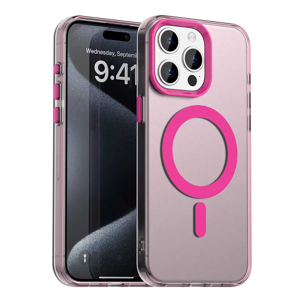 Custodia MagSafe per Apple iPhone 15 Pro, Techsuit, CandyCase, Rosa