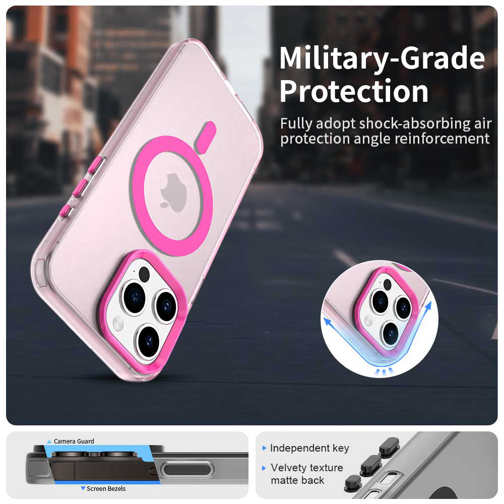 Custodia MagSafe per Apple iPhone 15 Pro, Techsuit, CandyCase, Rosa
