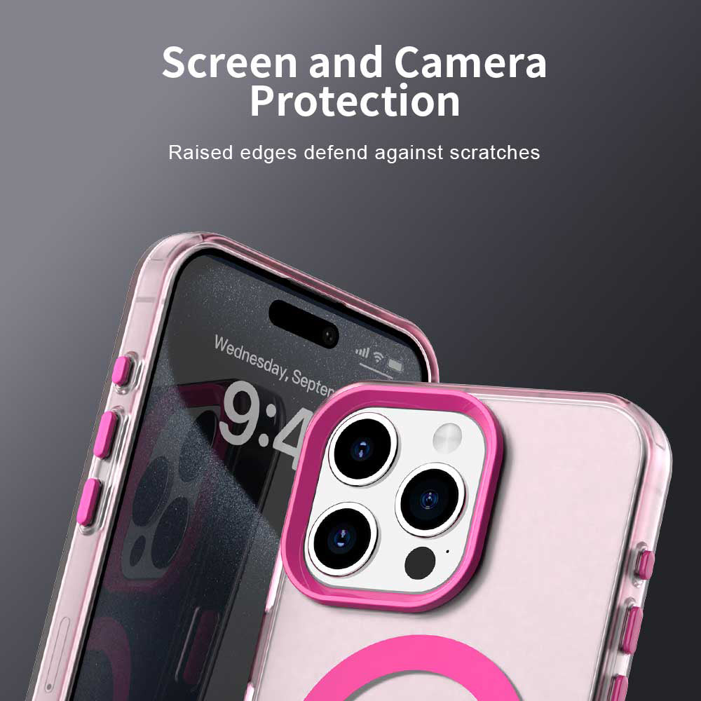 Custodia MagSafe per Apple iPhone 15 Pro, Techsuit, CandyCase, Rosa