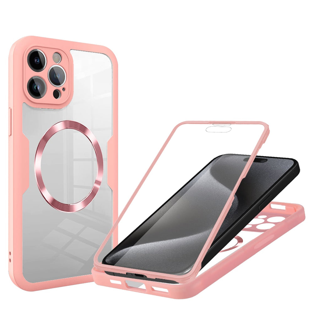 Custodia MagSafe per Apple iPhone 15 Pro, Techsuit, ColorVerse 360, Rosa
