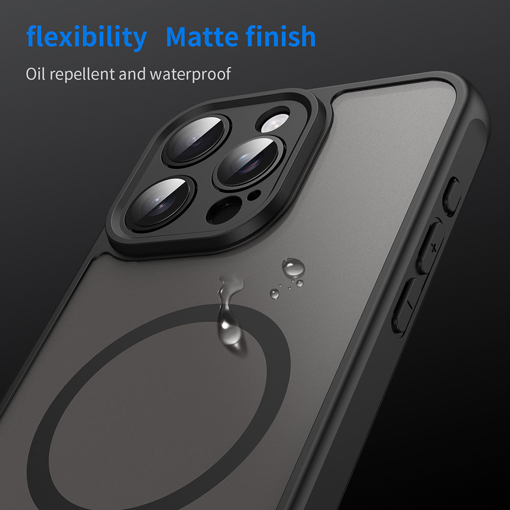 Custodia MagSafe per Apple iPhone 15 Pro, Techsuit, HaloFrost II, Nera