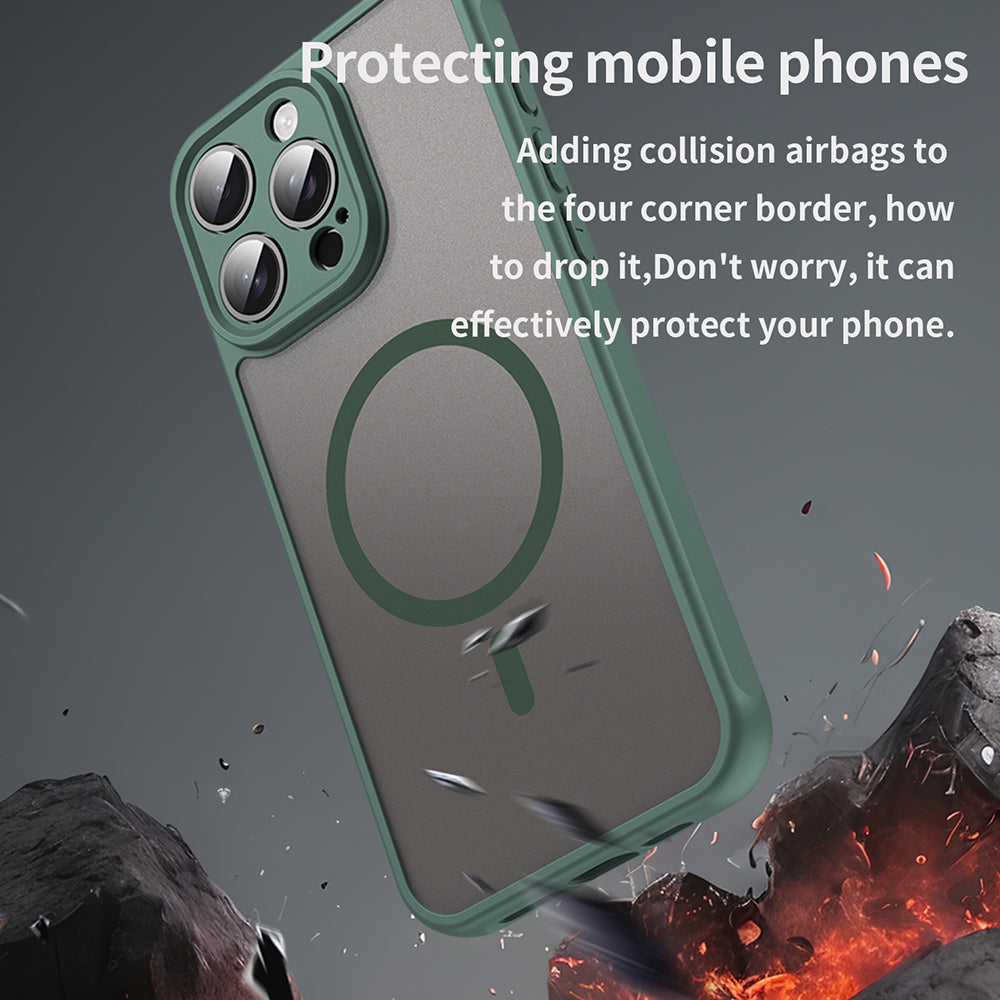 Custodia MagSafe per Apple iPhone 15 Pro, Techsuit, HaloFrost II, Verde