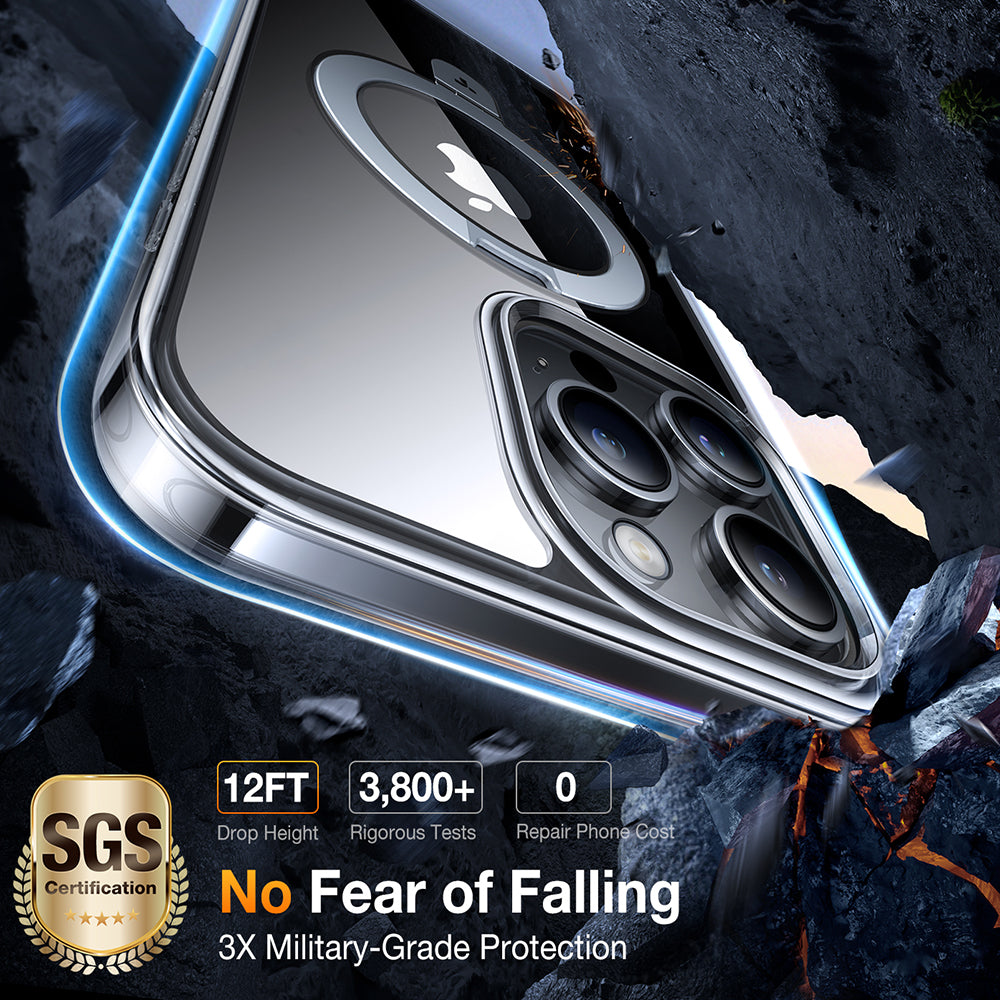 Custodia MagSafe per Apple iPhone 15 Pro, Torras, Ostand, Trasparente