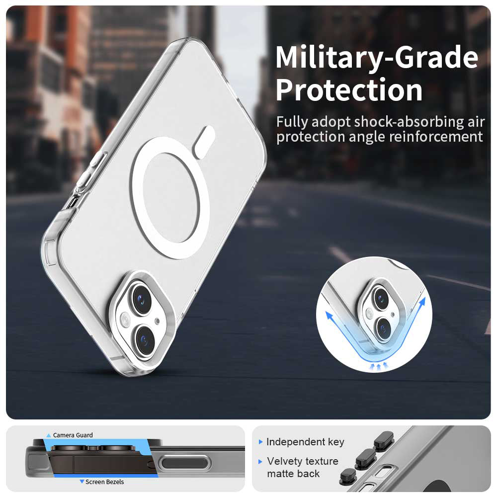 Custodia MagSafe per Apple iPhone 15, Techsuit, CandyCase, Bianca