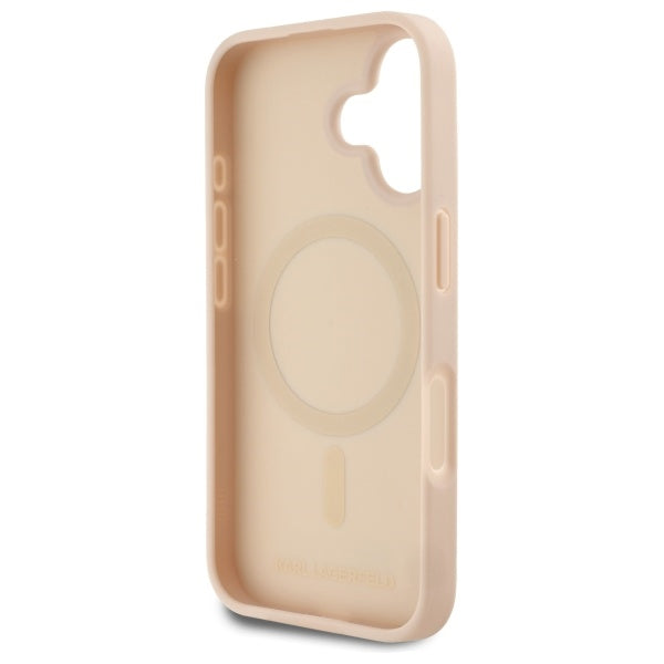 Custodia MagSafe per Apple iPhone 16, Karl Lagerfeld, Hot Stamp, Rosa