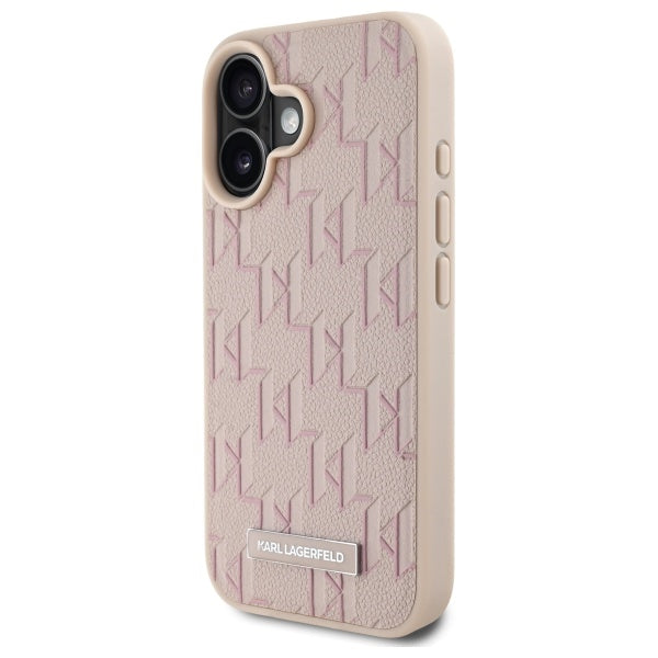 Custodia MagSafe per Apple iPhone 16, Karl Lagerfeld, Hot Stamp, Rosa