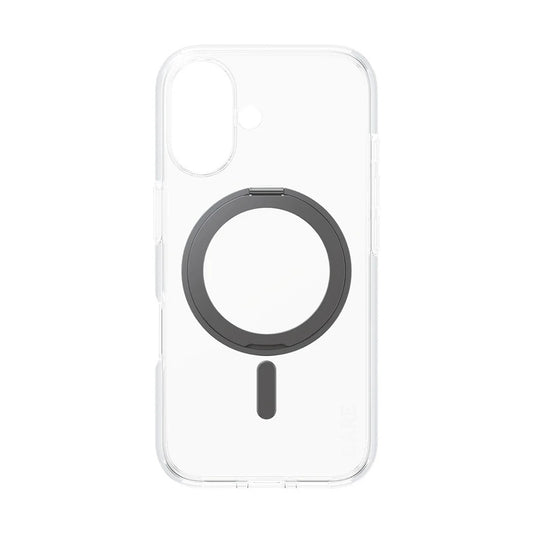Custodia MagSafe per Apple iPhone 16, PanzerGlass, Care Feature Kickstand, Trasparente Nera