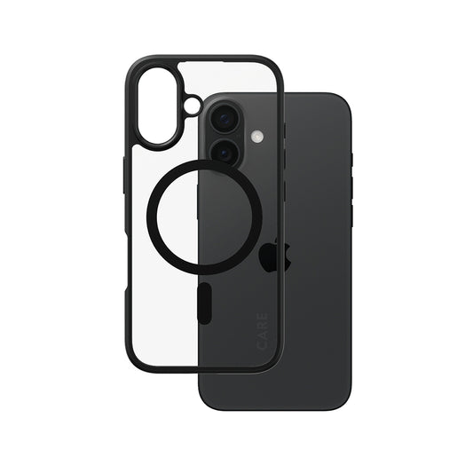 Custodia MagSafe per Apple iPhone 16, PanzerGlass, Care Urban Combat, Nera Trasparente
