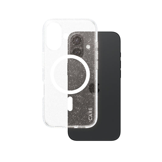 Custodia MagSafe per Apple iPhone 16, PanzerGlass, Care Urban Combat Star Lit, Trasparente Bianca
