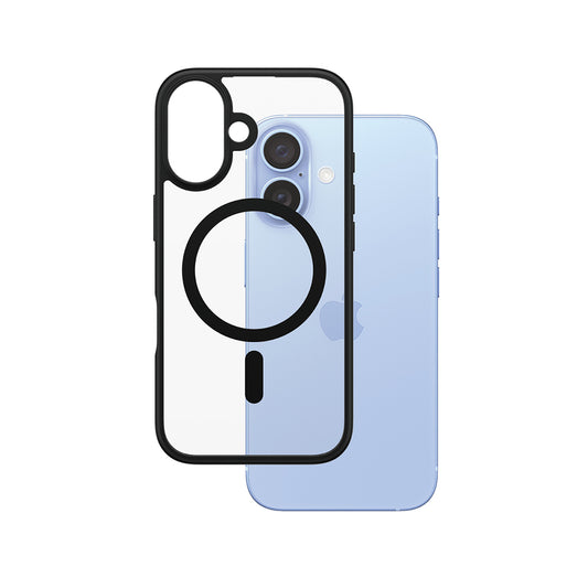 Custodia MagSafe per Apple iPhone 16, PanzerGlass, Frame, Trasparente Nera