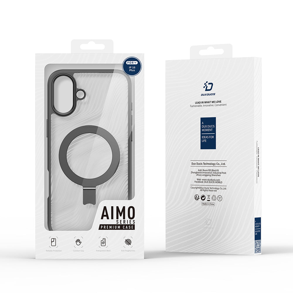 Custodia MagSafe per Apple iPhone 16 Plus, DUX DUCIS, Aimo Stand, Nera