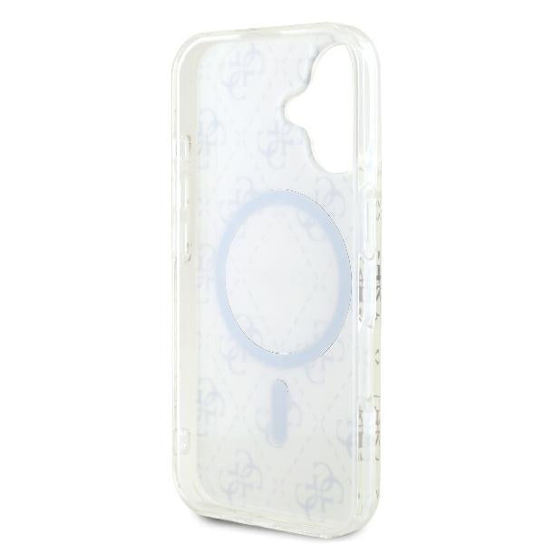 Custodia MagSafe per Apple iPhone 16 Plus, Guess, IML 4G Background, Bianca