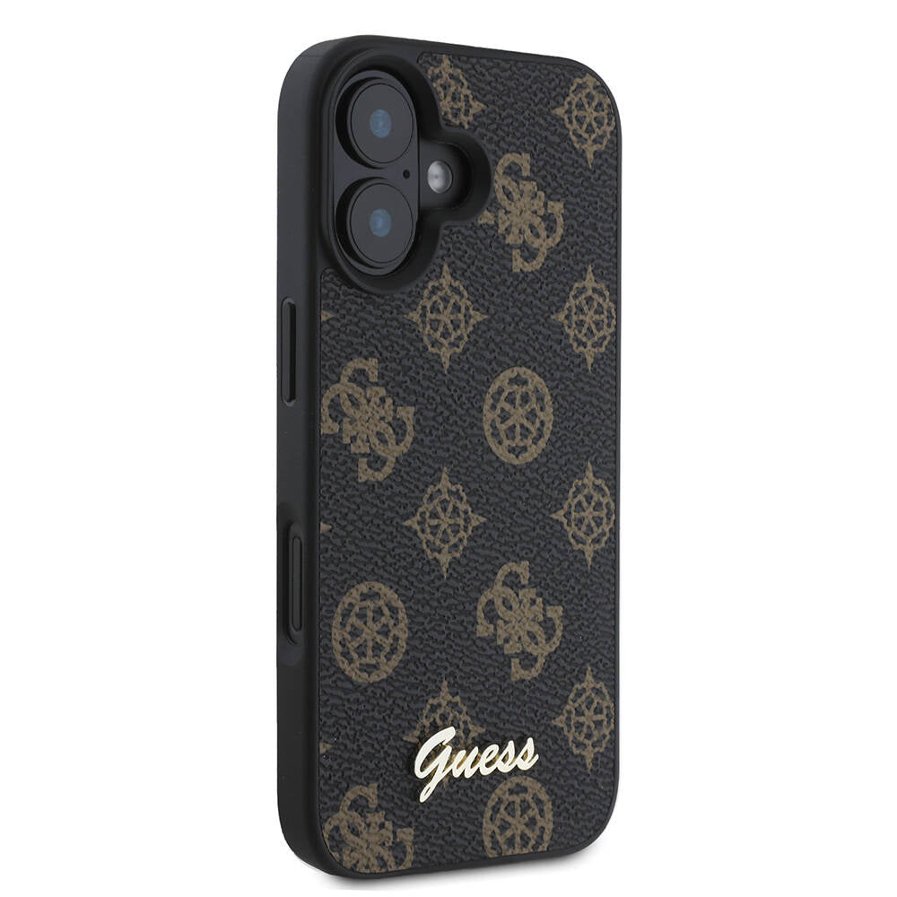 Custodia MagSafe per Apple iPhone 16 Plus, Guess, Peony Script, Nera