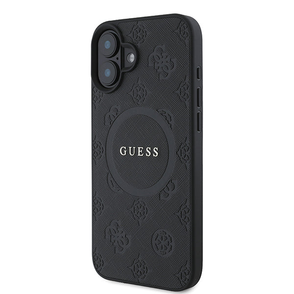 Custodia MagSafe per Apple iPhone 16 Plus, Guess, Saffiano Peony Classic Logo, Rosa