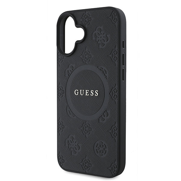 Custodia MagSafe per Apple iPhone 16 Plus, Guess, Saffiano Peony Classic Logo, Rosa