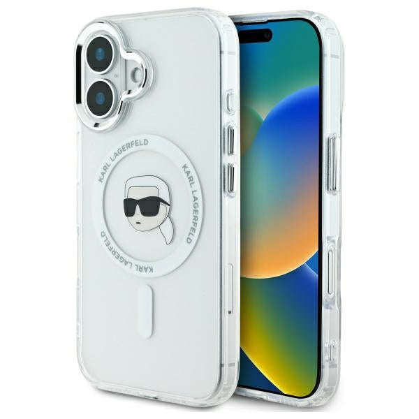 Custodia MagSafe per Apple iPhone 16 Plus, Karl Lagerfeld, IML Karl's Head, Bianca