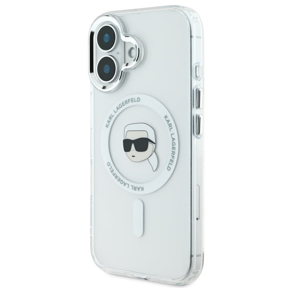 Custodia MagSafe per Apple iPhone 16 Plus, Karl Lagerfeld, IML Karl's Head, Bianca