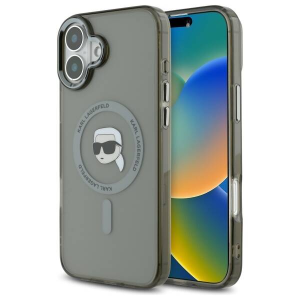 Custodia MagSafe per Apple iPhone 16 Plus, Karl Lagerfeld, IML Karl's Head, Nera